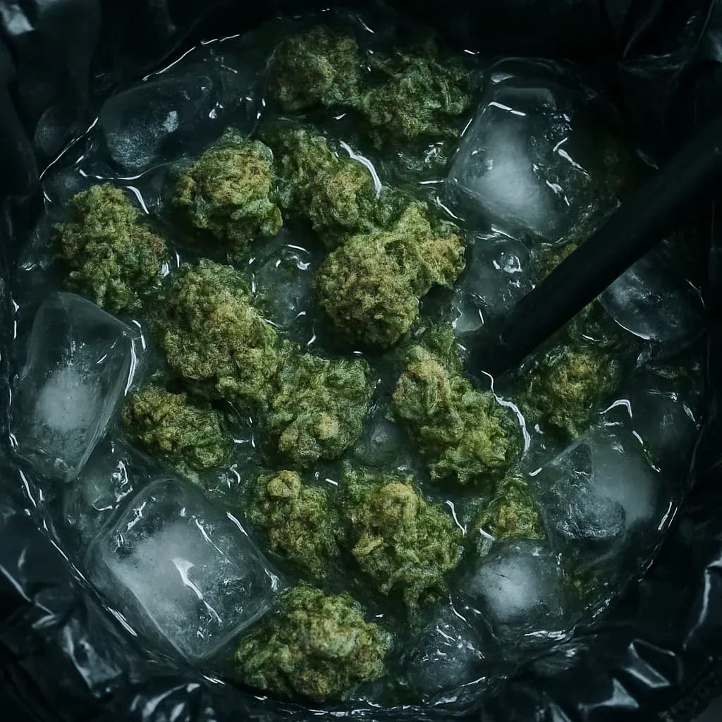 GreenCart Lab+ technician performing ice water separation to wash fresh-frozen cannabis into bubble hash